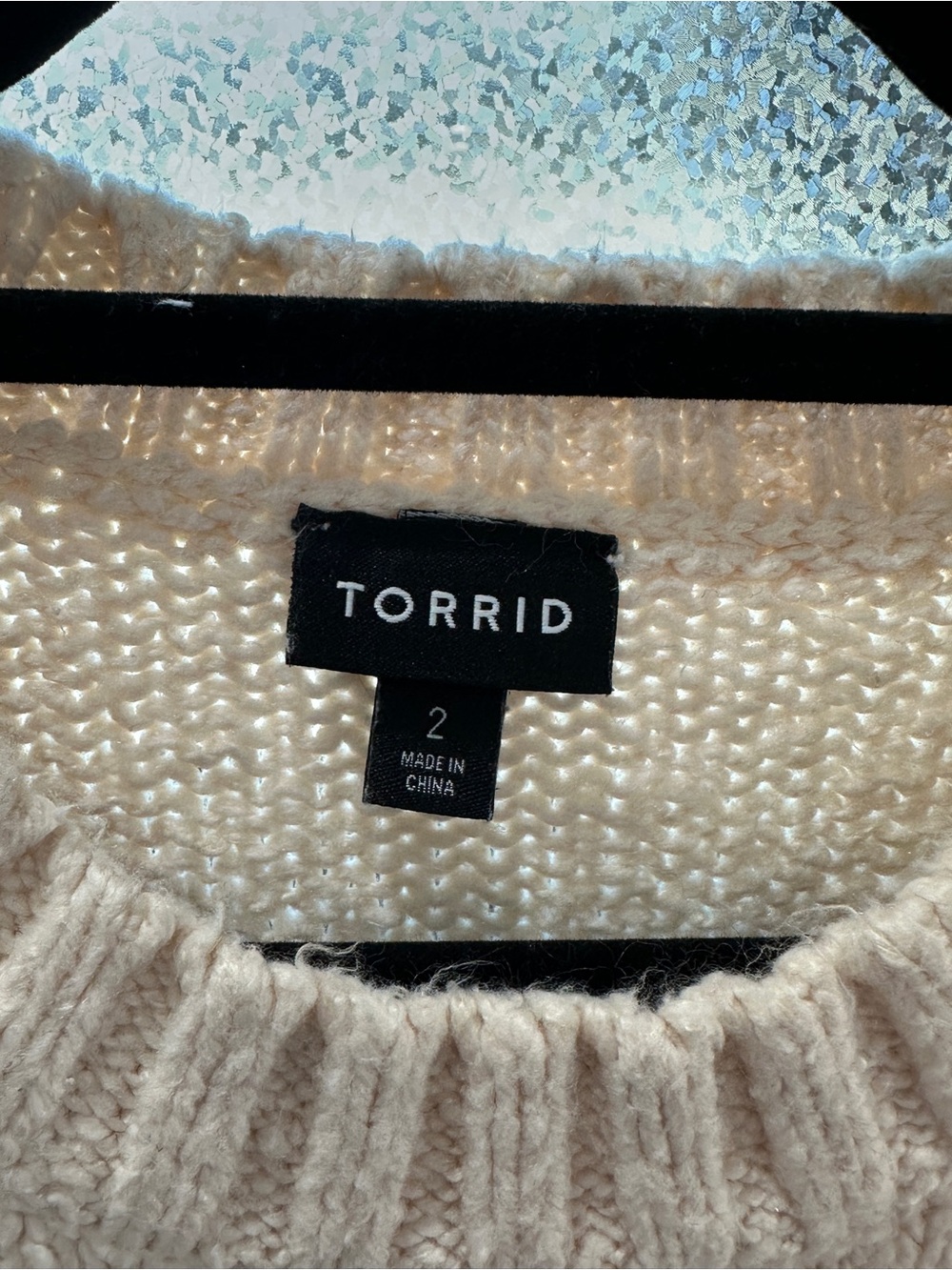 Torrid Cotton Intarsia Pullover Balloon Sleeve Sweater Sz 2 - Picture 3 of 6